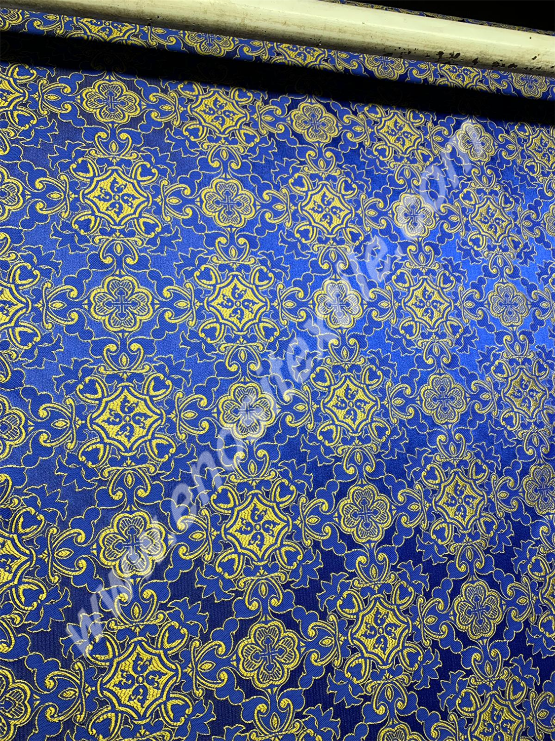 KL-074-K Dark Blue-Gold Brocade Fabrics